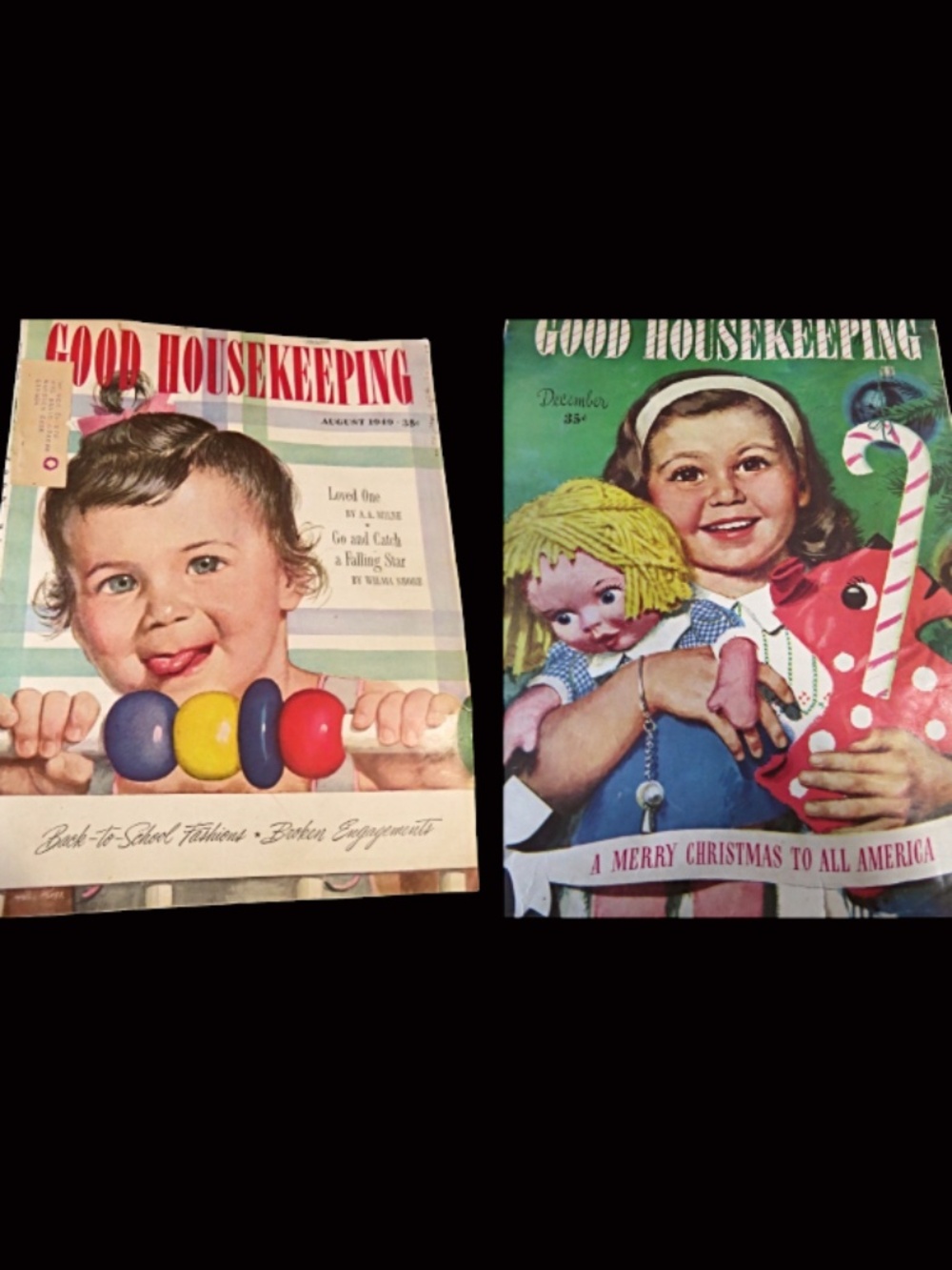 2 Vintage Good Housekeeping Magazines 1945 and 1949